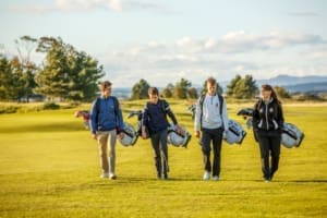 St Leonards pupils getting ready to practice golf